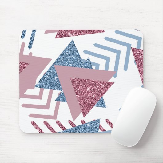 80s Maan Abstract | Dusty Pink and Blue Custom Mo Muismat (Met muis)