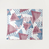 80s Maans Abstract | Stofachtig Mauve Roze en Blau Wandkleed (Voorkant (horizontaal))