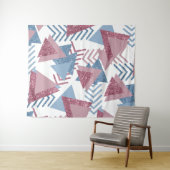 80s Maans Abstract | Stofachtig Mauve Roze en Blau Wandkleed (In Situ (horizontaal))