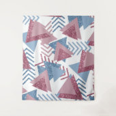 80s Maans Abstract | Stofachtig Mauve Roze en Blau Wandkleed (Voorkant)