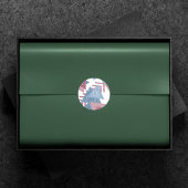 80s Maans Abstract | Stofachtig Roze en Blauwe Cus Ronde Sticker