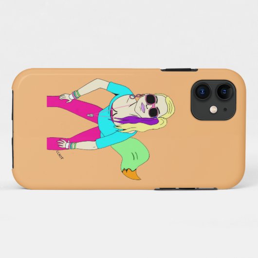 80s-meisje Case-Mate iPhone case (Achterkant (horizontaal))