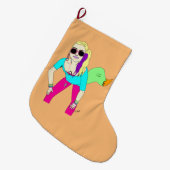 80s-meisje grote kerstsok (Voorkant (Hangend))