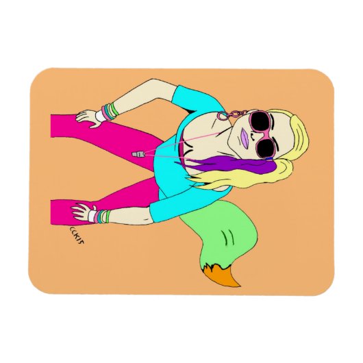 80s-meisje magneet (Horizontaal)