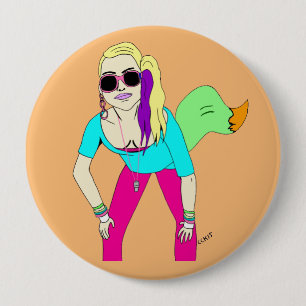 80s-meisje ronde button 4,0 cm