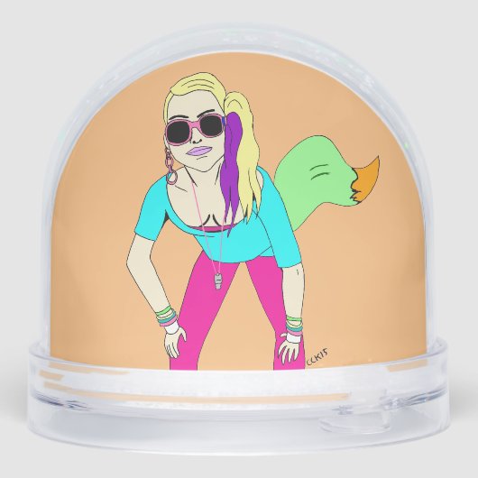 80s-meisje sneeuwbol (Achterkant)