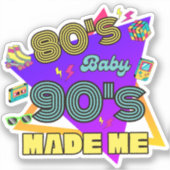 80s Meisjes Thema Eighties Sticker (Voorkant)