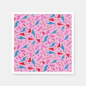 80s Memphis abstracte vormen op Roze  Servet (Voorkant)