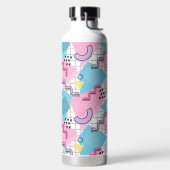 80's Memphis Actief Roze Lichtblauw Waterfles (Links)