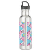 80's Memphis Actief Roze Lichtblauw Waterfles (Achterkant)