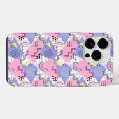 80's Memphis Actieve Roze Lila iPhone Hoesje (Achterkant horizontaal)