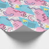 80's Memphis Active Pink Light Blue Cadeaupapier (Hoek)