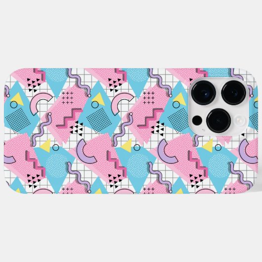 80's Memphis Active Pink Light Blue Case-Mate iPhone Case (Achterkant (horizontaal))