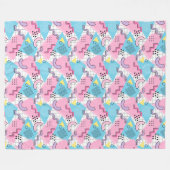 80's Memphis Active Pink Light Blue Fleece Deken (Voorkant (Horizontaal))