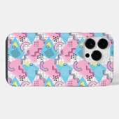 80's Memphis Active Pink Light Blue iPhone Hoesje (Achterkant horizontaal)