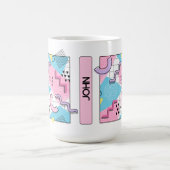 80's Memphis Active Pink Light Blue Koffiemok (Center)
