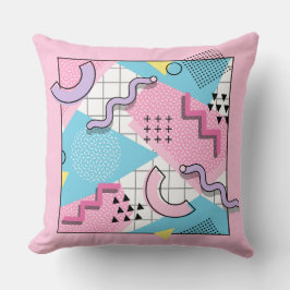 80's Memphis Active Pink Light Blue Kussen