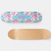 80's Memphis Active Pink Light Blue Persoonlijk Skateboard (Horizontaal)