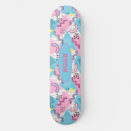 80's Memphis Active Pink Light Blue Persoonlijk Skateboard