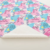 80's Memphis Active Pink Light Blue Sherpa Deken (3/4)