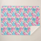 80's Memphis Active Pink Light Blue Sherpa Deken (Voorkant (horizontaal))