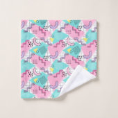 80's Memphis Active Pink Light Turquoise Bad Handdoek (Wasdoekje)