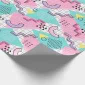 80's Memphis Active Pink Light Turquoise Cadeaupapier (Hoek)