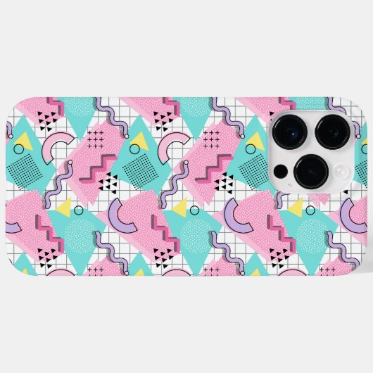 80's Memphis Active Pink Light Turquoise Case-Mate iPhone Case (Achterkant (horizontaal))