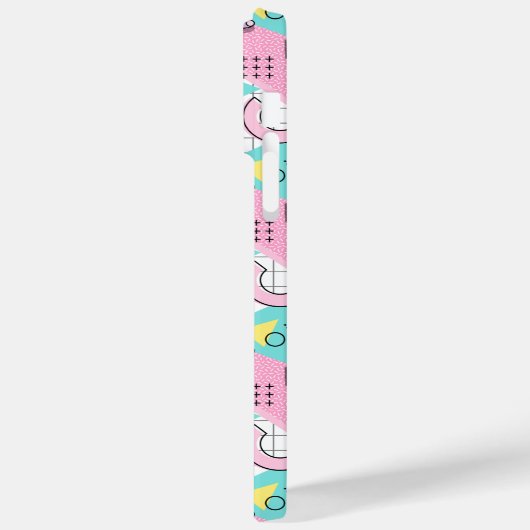 80's Memphis Active Pink Light Turquoise Case-Mate iPhone Case (Achterkant / Links)