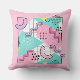 80's Memphis Active Pink Light Turquoise Kussen