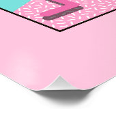 80's Memphis Active Pink Light Turquoise Perfect Poster (Hoek)