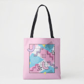 80's Memphis Active Pink Light Turquoise Tote Bag (Voorkant)