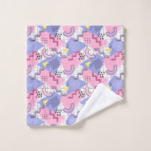 80's Memphis Active Pink Lila Bad Handdoek (Wasdoekje)