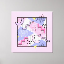 80's Memphis Active Pink Lila Canvas Afdruk