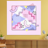80's Memphis Active Pink Lila Canvas Afdruk (Insitu (Woonkamer))