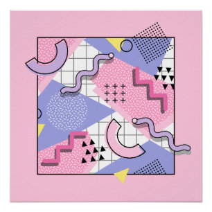 80's Memphis Active Pink Lila Perfect Poster