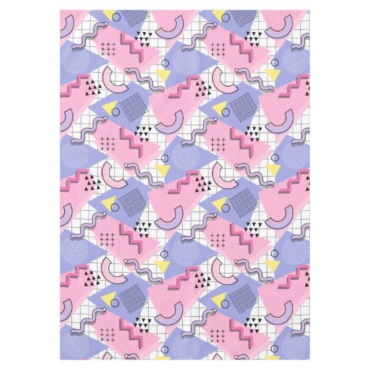80's Memphis Active Pink Lila Tafelkleed (Voorkant)