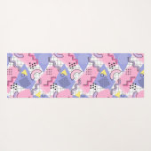 80's Memphis Active Pink Lila Yogamat (Achterkant (horizontaal))