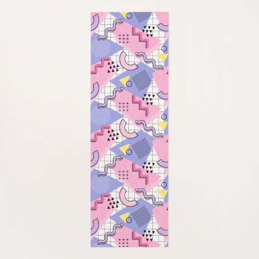 80's Memphis Active Pink Lila Yogamat (Achterkant)