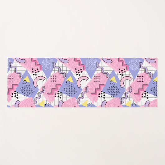 80's Memphis Active Pink Lila Yogamat (Voorkant (horizontaal))