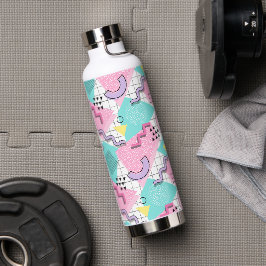 80's Memphis Active Pink Turquoise Waterfles