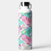 80's Memphis Active Pink Turquoise Waterfles (Voorkant)