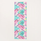 80's Memphis Active Pink Turquoise Yogamat (Achterkant)