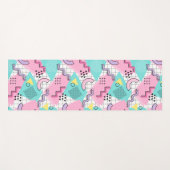 80's Memphis Active Pink Turquoise Yogamat (Voorkant (horizontaal))