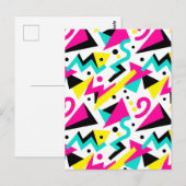 80s Memphis geometrisch patroon Briefkaart (Voorkant / Achterkant)