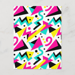 80s Memphis geometrisch patroon Briefkaart