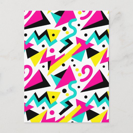 80s Memphis geometrisch patroon Briefkaart (Voorkant)