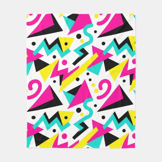 80s Memphis geometrisch patroon Fleece Deken (Voorkant)