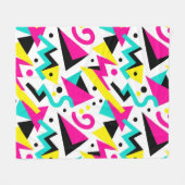 80s Memphis geometrisch patroon Fleece Deken (Voorkant (Horizontaal))