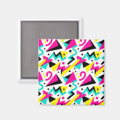 80s Memphis geometrisch patroon Magneet (Voorkant / Achterkant)